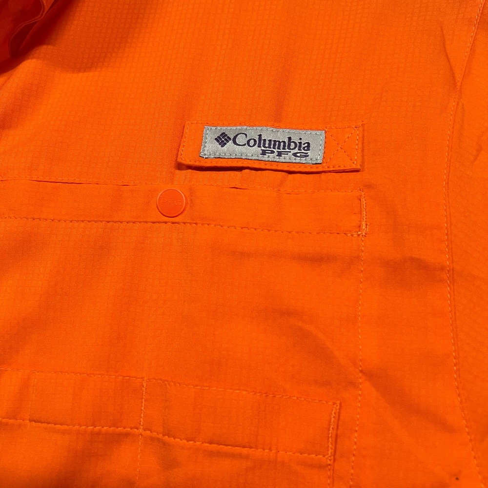 Columbia PFG Auburn Tigers Shirt Mens Large Orange Tamiami II Fishing SS - Picture 4 of 12